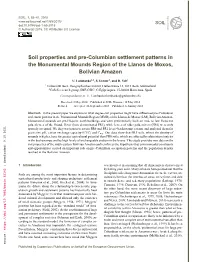 Soil Properties and Pre-Columbian Settlement Patterns in The