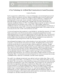 A New Technology for Artificial Reef Construction in Coastal Ecosystems