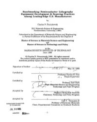 Benchmarking Semiconductor Lithography Equipment Development & Sourcing Practices Among Leading-Edge U.S