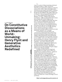 Henry Flynt and Generative Aesthetics Redefined