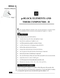 P-BLOCK ELEMENTS and THEIR COMPOUNDS - II