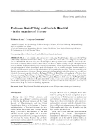 Professors Rudolf Weigl and Ludwik Hirszfeld – in the Meanders of History