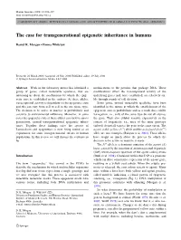 The Case for Transgenerational Epigenetic Inheritance in Humans