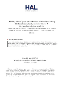 Twenty Million Years of Continuous Deformation Along Thekarakorum Fault, Western Tibet: a Thermochronological Analysis