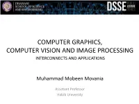 Computer Graphics, Computer Vision and Image Processing Interconnects and Applications
