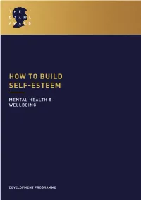 How to Build Self-Esteem