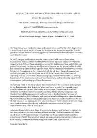 Meeting the Legal and Regulatory Challenges – Lessons Learnt