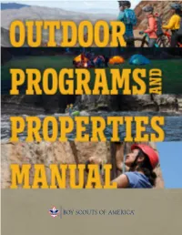 Outdoor Programs and Properties Manual