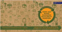 Paper and Board Packaging Recyclability Guidelines