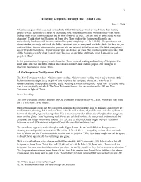 Reading Scripture Through the Christ Lens
