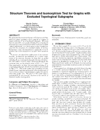 Structure Theorem and Isomorphism Test for Graphs with Excluded Topological Subgraphs