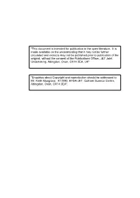 This Document Is Intended for Publication in the Open Literature. It Is Made Available on the Understanding That It May N