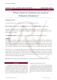 What Types of Sedation Are Used in Pediatric Dentistry?
