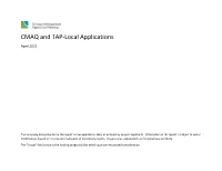 CMAQ and TAP-Local Applications April 2021