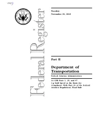 Department of Transportation Federal Aviation Administration