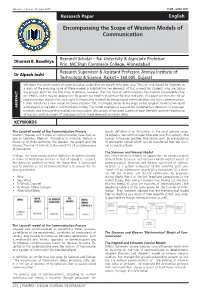 Encompassing the Scope of Western Models of Communication
