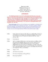 Interview with William E. Feurer Jr