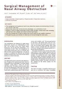 Surgical Management of Nasal Airway Obstruction