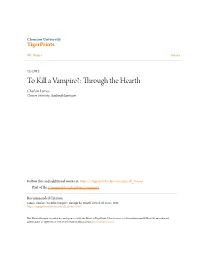 To Kill a Vampire?: Through the Hearth Charlsie Lamos Clemson University, Charlsie@Charter.Net