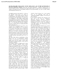 Biostratigraphic Indications of End Cretaceous Age Of
