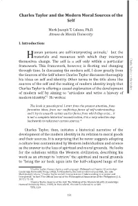 Charles Taylor and the Modern Moral Sources of the Self