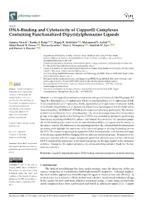 DNA-Binding and Cytotoxicity of Copper(I) Complexes Containing Functionalized Dipyridylphenazine Ligands