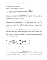 High-Speed Flow Around Objects Flight Can Be Roughly Classified in Six