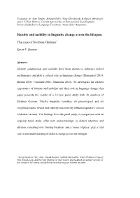 Identity and Mobility in Linguistic Change Across the Lifespan