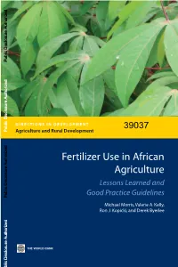 Low Fertilizer Use Is a Problem in Africa