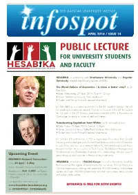 Public Lecture for University Students and Faculty