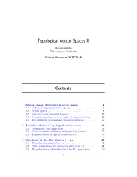 Topological Vector Spaces II
