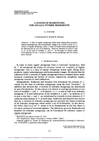 A System of Bi-Identities for Locally Inverse Semigroups