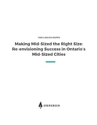 Making Mid-Sized the Right Size: Re-Envisioning Success in Ontario's Mid-Sized Cities
