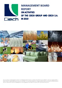 Management Board Report on Activities of the Ciech Group and Ciech S.A