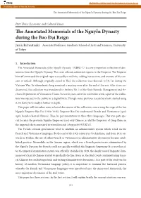 The Annotated Memorials of the Nguyễn Dynasty During the Bảo Đại Reign
