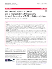 The YAP/HIF-1Α/Mir-182/EGR2 Axis Is Implicated in Asthma Severity