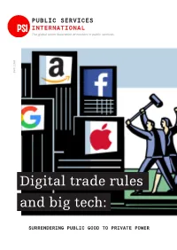Digital Trade Rules and Big Tech