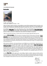 FOR IMMEDIATE RELEASE Bas Jan Ader