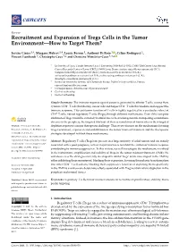 Recruitment and Expansion of Tregs Cells in the Tumor Environment—How to Target Them?