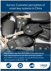 Survey: Customer Perception of Smart Key Systems in China