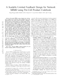 A Scalable Limited Feedback Design for Network MIMO Using Per-Cell