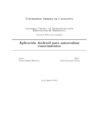 Aplicación Android Para Autoevaluar Conocimientos