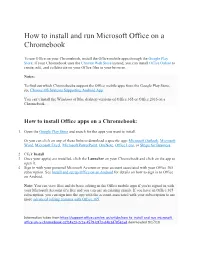 How to Install and Run Microsoft Office on a Chromebook