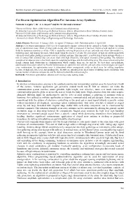 Cat Swarm Optimization Algorithm for Antenna Array Synthesis Nirmala Yerpula A, Dr