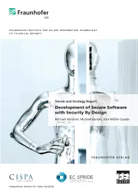 Development of Secure Software with Security by Design