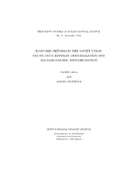 Economic Reform in the Soviet Union: Pas De Deux Between Disintegration and Macroeconomic Destabilization