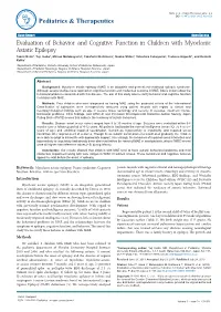 Evaluation of Behavior and Cognitive Function in Children with Myoclonic