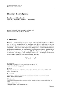 Homotopy Theory of Graphs