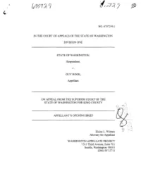 In the Court of Appeals of the State of Washington Division One