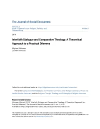 Interfaith Dialogue and Comparative Theology: a Theoretical Approach to a Practical Dilemma